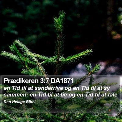Prædikeren 3:7 DA1871 Bible Verse Image