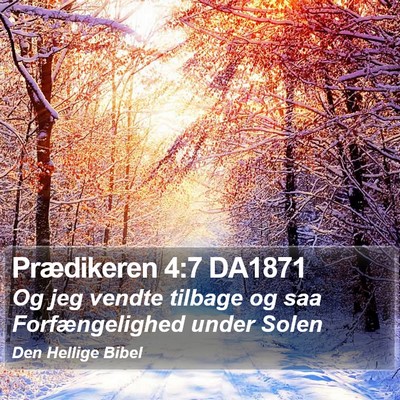 Prædikeren 4:7 DA1871 Bible Verse Image