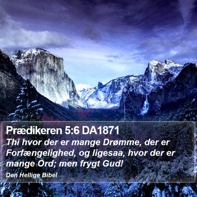 Prædikeren 5:6 DA1871 Bible Verse Image