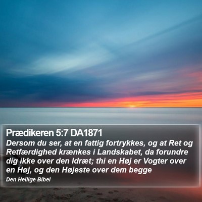 Prædikeren 5:7 DA1871 Bible Verse Image