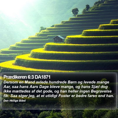 Prædikeren 6:3 DA1871 Bible Verse Image