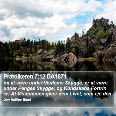 Prædikeren 7:12 DA1871 Bible Verse Image