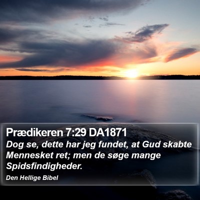 Prædikeren 7:29 DA1871 Bible Verse Image