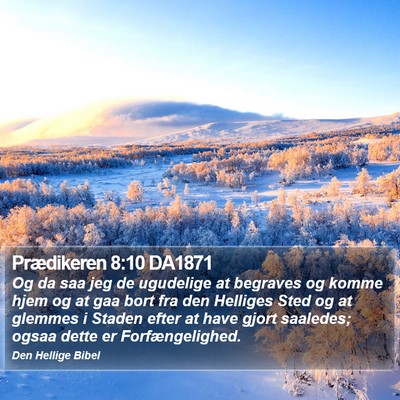 Prædikeren 8:10 DA1871 Bible Verse Image
