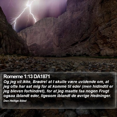 Romerne 1:13 DA1871 Bible Verse Image