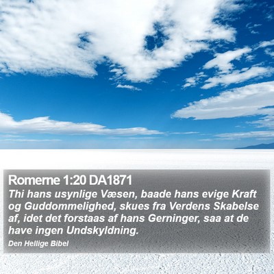 Romerne 1:20 DA1871 Bible Verse Image