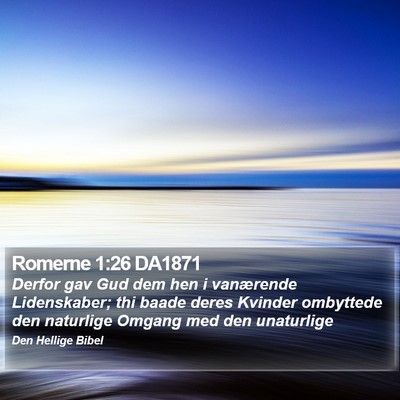 Romerne 1:26 DA1871 Bible Verse Image