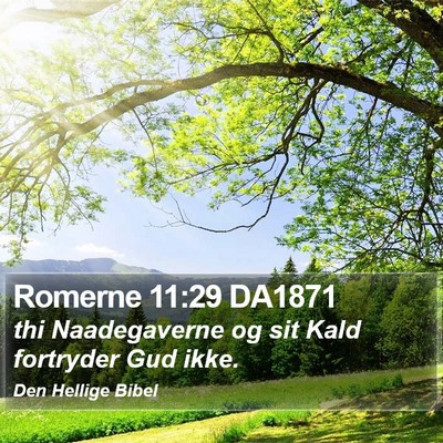 Romerne 11:29 DA1871 Bible Verse Image