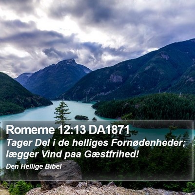 Romerne 12:13 DA1871 Bible Verse Image