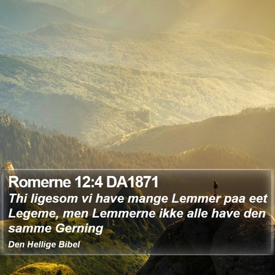 Romerne 12:4 DA1871 Bible Verse Image