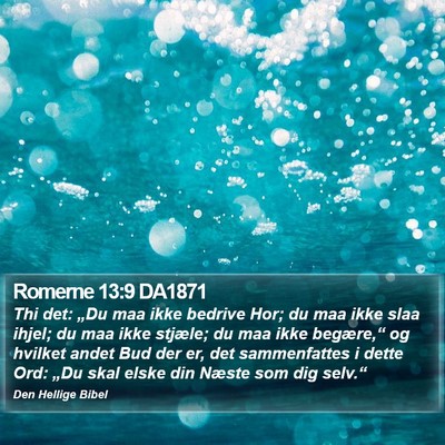 Romerne 13:9 DA1871 Bible Verse Image