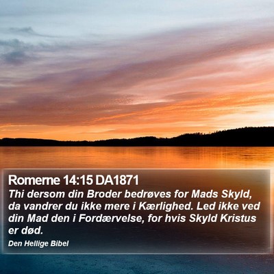 Romerne 14:15 DA1871 Bible Verse Image