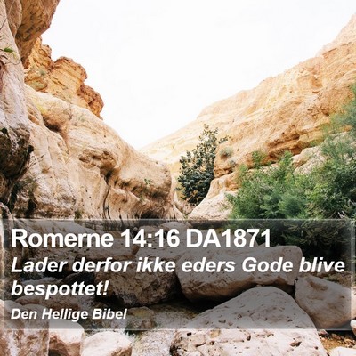 Romerne 14:16 DA1871 Bible Verse Image