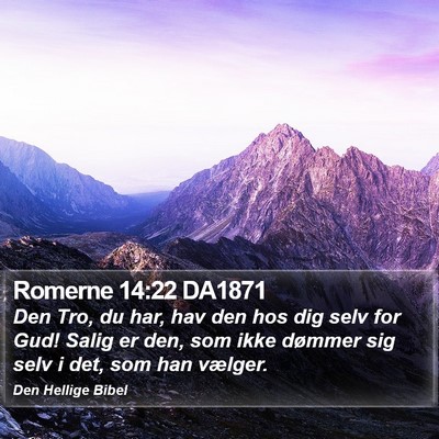 Romerne 14:22 DA1871 Bible Verse Image