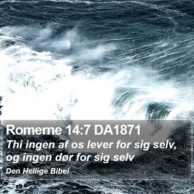 Romerne 14:7 DA1871 Bible Verse Image
