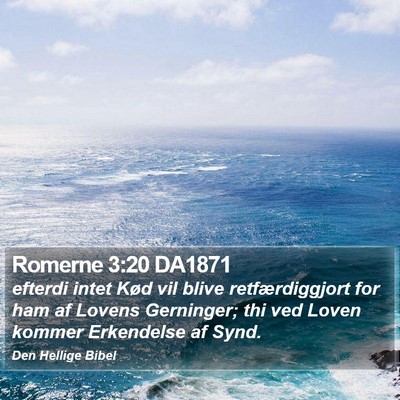 Romerne 3:20 DA1871 Bible Verse Image