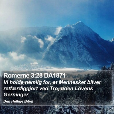 Romerne 3:28 DA1871 Bible Verse Image