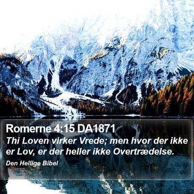 Romerne 4:15 DA1871 Bible Verse Image