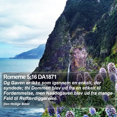 Romerne 5:16 DA1871 Bible Verse Image