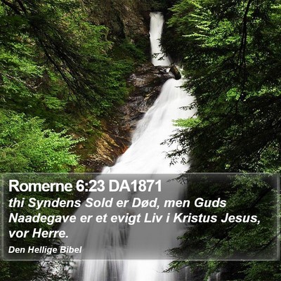 Romerne 6:23 DA1871 Bible Verse Image