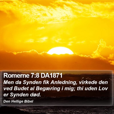 Romerne 7:8 DA1871 Bible Verse Image
