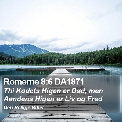Romerne 8:6 DA1871 Bible Verse Image