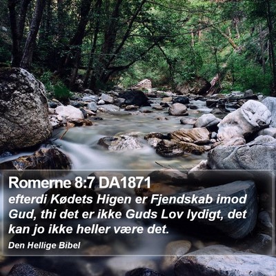 Romerne 8:7 DA1871 Bible Verse Image