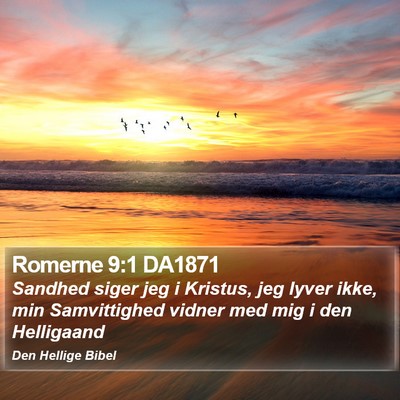Romerne 9:1 DA1871 Bible Verse Image