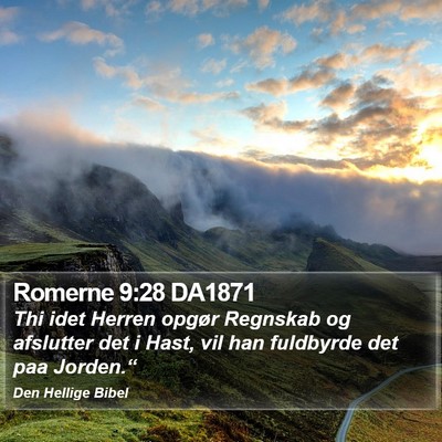 Romerne 9:28 DA1871 Bible Verse Image