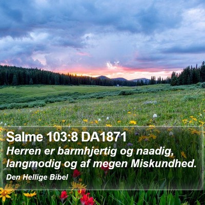 Salme 103:8 DA1871 Bible Verse Image