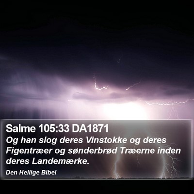 Salme 105:33 DA1871 Bible Verse Image