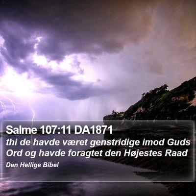 Salme 107:11 DA1871 Bible Verse Image