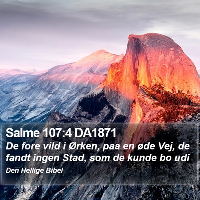 Salme 107:4 DA1871 Bible Verse Image
