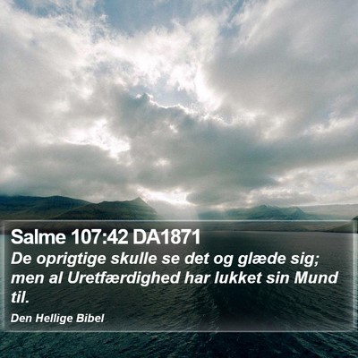 Salme 107:42 DA1871 Bible Verse Image
