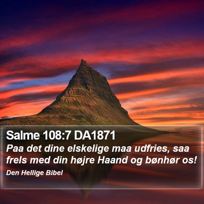 Salme 108:7 DA1871 Bible Verse Image