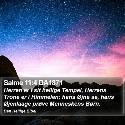 Salme 11:4 DA1871 Bible Verse Image