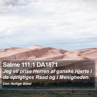 Salme 111:1 DA1871 Bible Verse Image