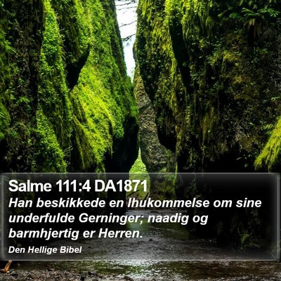 Salme 111:4 DA1871 Bible Verse Image