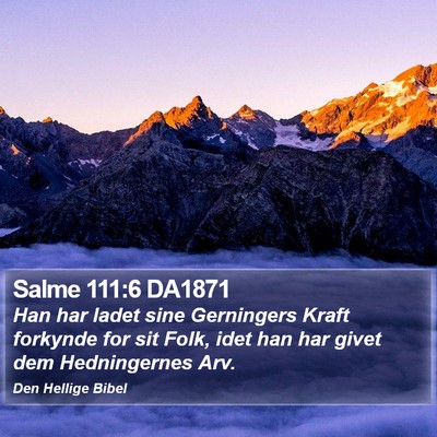 Salme 111:6 DA1871 Bible Verse Image