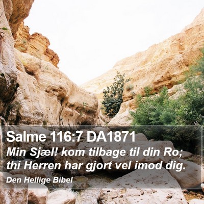 Salme 116:7 DA1871 Bible Verse Image