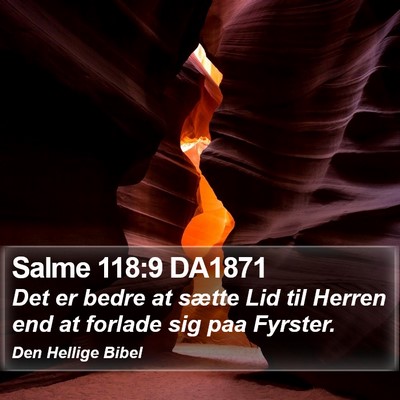 Salme 118:9 DA1871 Bible Verse Image