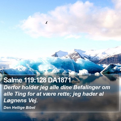 Salme 119:128 DA1871 Bible Verse Image