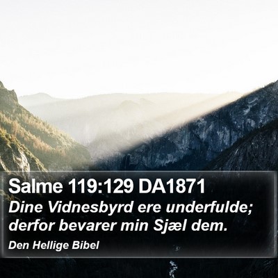 Salme 119:129 DA1871 Bible Verse Image