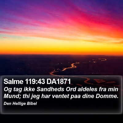 Salme 119:43 DA1871 Bible Verse Image