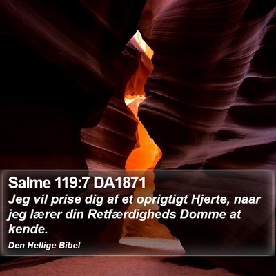 Salme 119:7 DA1871 Bible Verse Image
