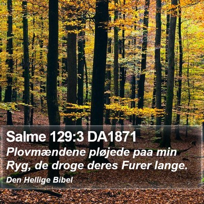 Salme 129:3 DA1871 Bible Verse Image