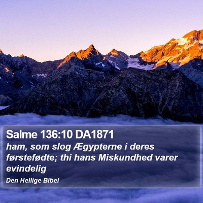 Salme 136:10 DA1871 Bible Verse Image