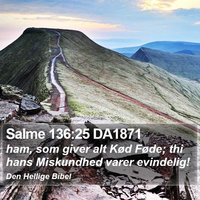 Salme 136:25 DA1871 Bible Verse Image