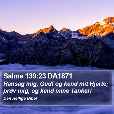 Salme 139:23 DA1871 Bible Verse Image