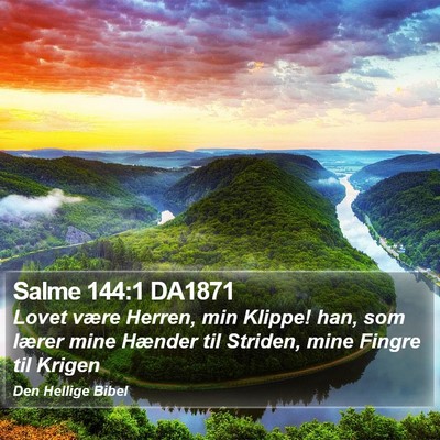 Salme 144:1 DA1871 Bible Verse Image